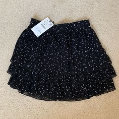 Never Worn Skirt From Zara. Really Cute Polka Dot Skirt With Ruffles. The Inner Lining Is A Pair Of Shorts So It’s Kind Of A Skort? Really Breatheable Fabric, But Keep In Mind It’s On The Short Side. Unfortunately Just A Tiny Bit To Small For Me! Casual Zara Ruffled Skirt, Casual Ruffled Skirt By Zara, Zara Casual Ruffled Skirt, Zara Casual Tiered Skirt, Casual Zara Tiered Skirt, Zara Mini Skirt With Ruffles, Zara Ruffled Mini Skirt, Zara Casual Mini Skirt With Ruffles, Zara Casual Tiered Mini Skirt