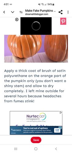 an image of pumpkins with the caption that reads, apply a thick coat of brush