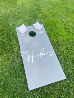 a cornhole board with the word'the hendernes'written on it