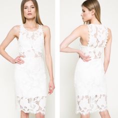 New Guess White Lace Sleeveless Sheath Dress Lace With Partial Cotton Lining Sheer At Waist, Bustling And Bottom Eyelash Trim Hidden Side Zipper Pom Pom Accents Along Straps Gold Guess Logo Nameplate Color Is Off-White Size Small New Without Tags Sleeveless Lace Bodycon Dress, Sleeveless Bodycon Dress For Brunch, Sleeveless Bodycon Lace Mini Dress, Sleeveless Lace Bodycon Mini Dress, Feminine Sleeveless Lace Mini Dress, Fitted Sleeveless Backless Dress For Brunch, Bodycon Sleeveless Mini Dress For Brunch, Sleeveless Lace Mini Dress For Brunch, Sleeveless Lace Midi Dress For Date Night