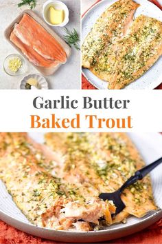 Garlic Butter Rainbow Trout Baked In The Oven Baked Rainbow Trout, Rainbow Trout Recipe, Baked Trout, Trout Recipe, Recipe With Garlic, Impressive Dinner, Trout Recipes, Rainbow Trout, Salmon Fillets