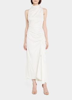 A.L.C. Inez Shirred Dress - Bergdorf Goodman Shirred Dress, Bergdorf Goodman, Top Designers, One Shoulder Wedding Dress, Dresses For Work, Tops Designs, White Dress, Wedding Dress, Luxury Fashion