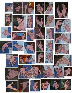 many different images of hands in various poses