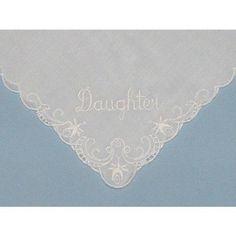 Personalized To My Daughter (From the Bride's Mother) Wedding Handkerchief Elegant White Handkerchiefs Gift, Elegant White Handkerchiefs As Gift, Elegant Embroidered Handkerchiefs Gift, Elegant Personalized Handkerchief For Bridesmaid Gift, Elegant White Handkerchiefs For Wedding Gift, Personalized White Handkerchiefs For Special Day, Elegant Handkerchiefs For Anniversary And Mother's Day, Elegant Embroidered Handkerchiefs For Wedding Gift, Classic Personalized Handkerchiefs For Anniversary