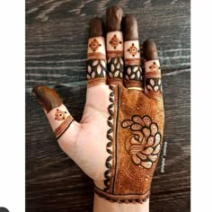 a person's hand with henna tattoos on it