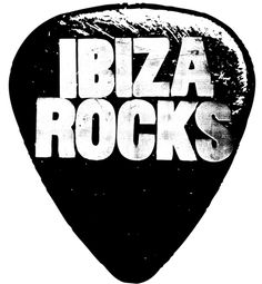 the logo for ibza rocks is shown in black and white on a guitar pick