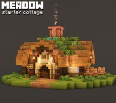 Minecraft Castle Ideas Simple, Casa Minecraft Survival, Simple Minecraft Houses Survival, Minecraft Ideas Houses, Simple Minecraft Houses, Starter House Minecraft, Minecraft Bases, Minecraft Aesthetics, Minecraft Medieval House