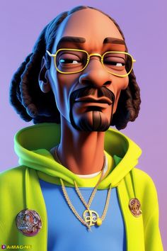 an animated man with glasses and a green hoodie