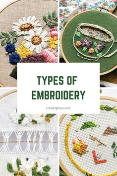 different types of embroidery with text overlay