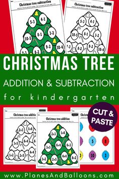 christmas tree addition and subtraction for kids