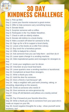 a yellow flower with the words 30 day kindness challenge