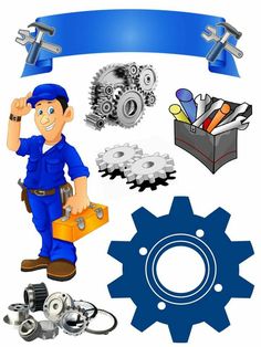 an image of a mechanic with tools and gear