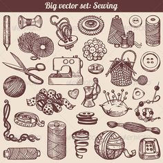 the big set of sewing related items