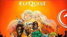 an animated movie poster with the title'elfquest'written in english and spanish