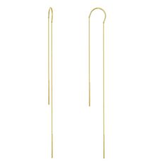 "This trendy lariat earrings have solid 14K yellow gold and the overall piece is perfect to be worn on an everyday basis. The piece is simple and yet creative enough to attract attention from all kinds of crowds. Specifications: Product name: trendy simple lariat earring Metal type: 14 K Gold Metal weight: 1.1 grams Dimensions: 1.5 \"H" Affordable Elegant Dangle Linear Earrings, Unique Earring, Classy Earrings, Minimalist Earring, Minimalist Earrings Gold, Stud Earrings Unique, Earring Dangle, Initial Earrings, Handmade Earring