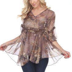 Pretty Angel "Price Is Firm Unless Bundled With Two Or More Items" Stunning Gorgeous Sexy Floral Shirt 3/4 Sleeve Reg Sizes Sm-Xl Brand New In For Spring (Also Have Listed In Gray Color) Very Very Figure Flattering Wear With Jeans Or Leggings For A Fun Look 52% Silk 48% Poly Top Quality Shirt For Years Of Wear Don't Miss Out Check-Out All The Other Shirts I Have Listed As Well