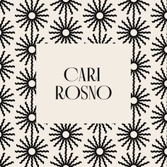 the cover for cari rosono's album, which features black and white flowers