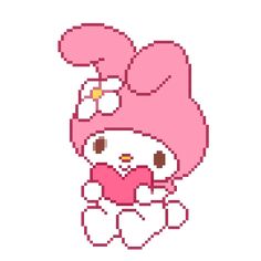 Gifs Cute, Cute Gifs, Hello Kitty Videos, Pixel Characters, Pixel Animation, Arte 8 Bits, Melody Hello Kitty, Pixel Art Characters, Pix Art