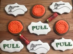 Hunting Theme Snacks, Trap Shooting Graduation Party, Hunting Birthday Cookies, Hunting Theme Cookies, Shotgun Shell Crafts, Clay Pigeon Shooting