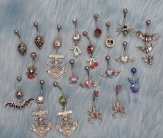 there are many different types of piercings on display