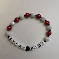 Beaded stray kids bracelet Stray Kids Bracelet, Song Bracelets, Pulseras Kandi, String Friendship Bracelets, Case 143, Kids Bracelet, Bracelets With Meaning, Kids Bracelets, Bracelet Ideas