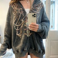 Skeleton Zip Up Hoodie | BOOGZEL CLOTHING – Boogzel Clothing Hoodie Skeleton, Boogzel Apparel, Hoodie Grunge, Grunge Hoodie, Harajuku Jacket, Drawstring Coat, Oversized Grunge, Hipster Prints, Harajuku Clothes