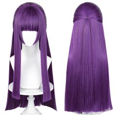 PRICES MAY VARY. 🎀【Material】 - This purple hair wig for women girls is made of high-quality and heat-resistant synthetic fibers, can be re-styled within 350°F. 🎀【Package include】- 1* long purple wig + 1* wig cap. 🎀【Adjustable Size 】20.8'' - 22.8''. The Inner Rose Net Cap is with 2 adjustable straps, you can adjust its size to fit your head, fits most people. 🎀【Thick Enough】- Will not reveal the built-in mesh to embarrassing you. Perfect for Halloween, cosplay, themed parties, sarah costume. Purple Wig With Bangs, Straight Wig With Bangs, Bangs Wig, Purple Wig, Wig With Bangs, Mild Shampoo, Anime Hair, Straight Wig, Cosplay Wig