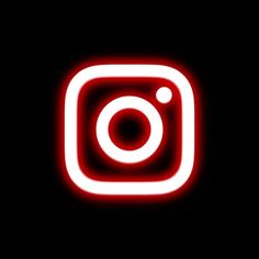 the instagram logo is glowing red in the dark