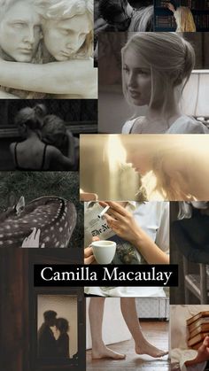 a collage of images with the words camila macaulay