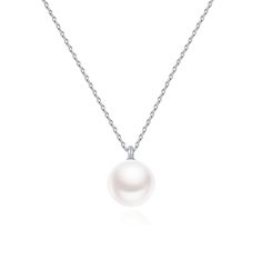 PRICES MAY VARY. Dainty pearl necklace : A single pearl with 18" sterling silver chain for beauty and timeless style. Materials: Crafted from 925 sterling silver,Hypoallergenic,Tarnish resistant,Nickel-free,Lead-free,Cadmium-free,lightweight and skin friendly. Size:8MM single white pearl,16-18 inches adjustable sterling silver rolo chain. Gift:Packaged in an elegant brand gifts box and ready for giving,Perfect for birthday,congratulation,anniversary gifts for women.this pearl necklace makes a lo Classic Pearl White Necklace For Mother's Day, Classic White Gold Pearl Necklace With Adjustable Chain, White Pearl Pendant Necklace For Mother's Day, Silver Akoya Pearl Necklace In Minimalist Style, Cheap Silver Chain Necklace With Pearl Pendant, Classic Pearl Necklace With Pendant For Mother's Day, Dainty Silver Akoya Pearl Necklace, White Gold Necklace With Pearl Pendant For Mother's Day, White Gold Pearl Pendant Necklace For Mother's Day