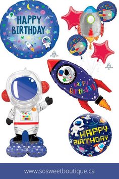 Selection of foil balloons for an outer space birthday party Simple Balloon Bouquet, Space Decorations, Birthday Blast, Grab N Go, Balloons For Birthday, Outer Space Decorations, Astronaut Birthday, Outer Space Birthday, Helium Balloons