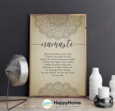 Namaste Definition Wall Art Namaste Sign Meditation Print Yoga Wall Decor -P632 Namaste Definition, Namaste Sign, Yoga Wall Decor, Definition Wall Art, Yoga Wall, Office Printers, Inspirational Art, Paper Frames, Wall Art Gift