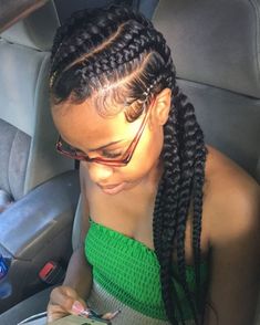 Big Cornrow Braids, Big Cornrows, African American Braided Hairstyles, Trendy We Fryzurach, Tan Skin Blonde Hair, Big Braids, Braided Ponytail Hairstyles, Feed In Braid