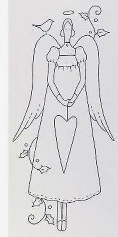 a drawing of an angel holding a heart