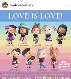 an ad for the new york times magazine with some cartoon characters on it and text that reads love is love