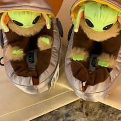 Who Would Not Love To See These Star Wars Yoda Slippers On Your Little Toddlers Feet? These Little Guys Are Just Adorable And May Just End Up On Someone’s Star Wars Collection Shelf Because They Are Just Too Cute To Put On A Child’s Feet. Yoda Slippers, Collection Shelf, Gap Shoes, Kids Slippers, Star Wars Yoda, Not Love, Star Wars Collection, Brown Silver, Slipper Shoes