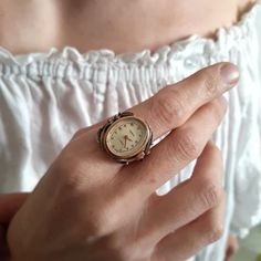 Watch Rings, Stone Crown, Vintage Jewelry Rings, Watch Ring, Mode Hippie, Vintage Jewlery, Crown Vintage, Ring Watch, Dope Jewelry