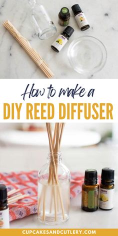 Learn how to make a DIY Reed Diffuser. With some of your favorite essential oils, it’s easy to make the house smell amazing, naturally with this homemade reed diffuser! This non-toxic home aromatherapy is easy to make and a great gift as well. Reed Diffuser Recipe, Reed Diffuser Diy, Diy Reed Diffuser, Homemade Diffuser, Diy Oil Diffuser, Homemade Reed Diffuser, Diy Essential Oil Diffuser, Diffuser Diy, Essential Oil Reed Diffuser