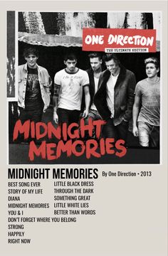 the band midnight memories are featured in this ad for one direction's upcoming album