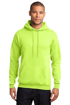 Port & Company - Core Fleece Pullover Hooded Sweatshirt PC78HCozy sweats in our core weight. | 7.8-ounce, 50/50 cotton/poly fleece Air jet yarn for a soft, pill-resistant finish Due to the nature of 50/50 cotton/polyester neon fabrics, special care must be taken throughout the printing process. Work Wear Women, Zip Sweatshirt, Pullover Sweatshirts, Hooded Sweatshirt, Vest Jacket, Mens Sweatshirts, Pullover Hoodie, Hooded Sweatshirts, Shirts Tops