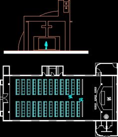 the floor plan for an office building with two floors and three levels, in blue