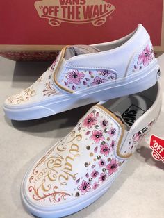 Custom Vans! First, select the size and color you'd like your shoe to be. Next, in the personalization section, describe what you want them to look like, or attach a photo! (example: White vans with sunset and cactus) Any design and color scheme are welcome. If you don't see the size or color you want, or would like a different style, please send me a message and we'll work it out!  NOTE: Men's sizes 11.0, 11.5, 12.0, 13.0 also available. Write in personalization if you would like any of these s Vans Design, Vans Custom, Van Design, White Vans, Sneakers Athletic, Custom Vans, Work It, Color Scheme, Design Your Own