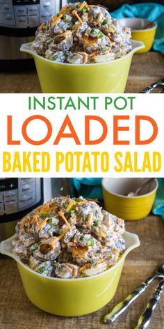 instant pot loaded baked potato salad in front of an instant pot