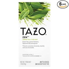 tazo green tea with lemon verbil, caffeine and chamole