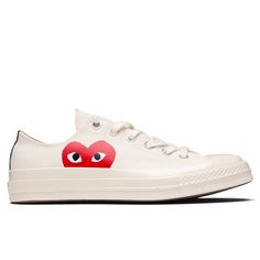 THIS PRODUCT IS IN MEN'S SIZING. CHUCK TAYLORS RUN ABOUT 1/2 SIZE LARGE, WE RECOMMEND SIZING DOWN. THIS PRODUCT DOES NOT QUALIFY FOR ANY DISCOUNTS OR SPECIAL PROMOTIONS. The concept of the Comme des Garcons PLAY line is design by not designing. Characterized by the iconic red heart logo designed by artist Filip Pagowski, the line is a collection of unisex basics for those who enjoy simplicity. An extension of the PLAY collection is an ongoing collaboration with Converse. Pictured is the Converse Eboy Fashion, Filip Pagowski, Converse X Comme Des Garcons, Sneaker Silhouette, Converse Play, Converse Jack Purcell, Sneaker Boutique, All Star Shoes, Jack Purcell