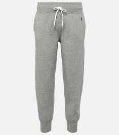 Cotton-blend jersey sweatpants in grey - Polo Ralph Lauren | Mytheresa Polo Sweatpants, Polo Pants, Name Dark, Sweatpants Grey, Dark Vintage, Street Style Grunge, Pants Straight, Straight Pants, Active Wear For Women