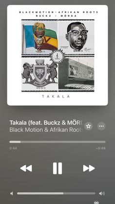 an audio player with the words takala feat buckz & moii on it