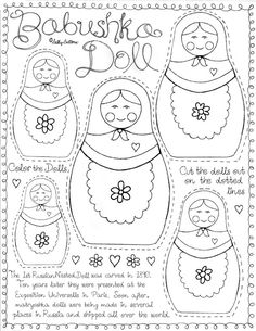 an adult coloring page with three dolls and the words, sushika doll on it