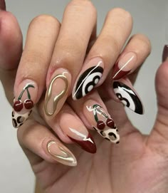 Cute Simple Nails, Cherry Nails, Nails Aesthetic, Her Nails, Fire Nails, Funky Nails, Pretty Acrylic Nails, Chic Nails, Best Acrylic Nails