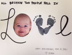 a baby's hand and foot print with the words love